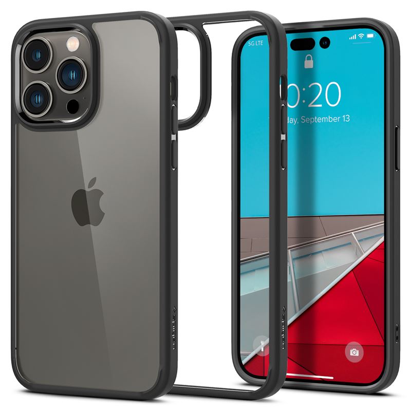 Husa de protectie hibrida Spigen Ultra Hybrid pentru iPhone 14 Pro Max, negru mat